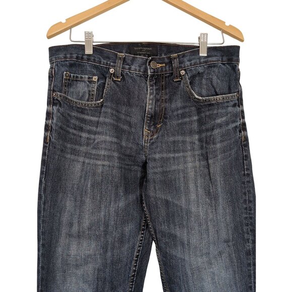 Banana Republic Factory Jeans Mens 33 x 30 Straight Leg Blue Zip Fly 5 Pocket - Picture 3 of 12